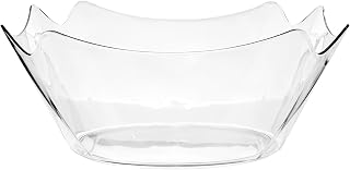 Crystalware Clear Plastic Flower Bowl - 12'', 1 Piece - Ideal for Parties & Home Use