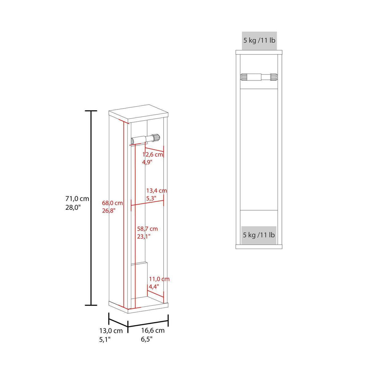 Freestanding Toilet Paper Holder Stand - Black Bathroom Dispenser by HomeStock – Model FM11031MLW-1335