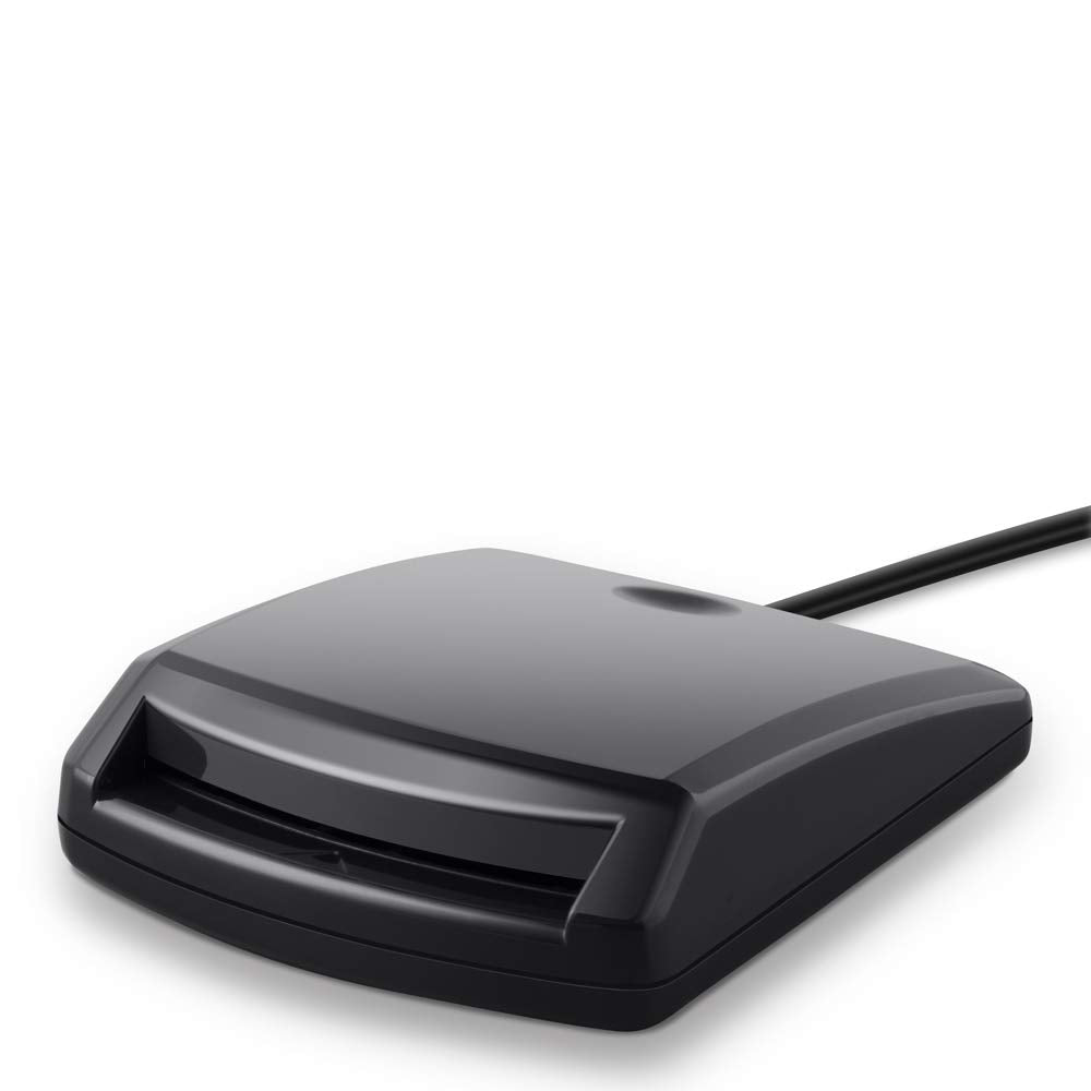 Commercial CAC Card Reader - Smart Card Reader With USB Connection - Compatible With Multiple Operating Systems and Contact Smart Cards - Protects Electronics and Uses only Read-Only Memory by Belkin – Black, Model F1DN008U