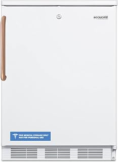 ACCUCOLD 24” Refrigerator, 5.5 cu. ft. Capacity, Undercounter, Commercial, Copper Handle, White - FF7LWTBC