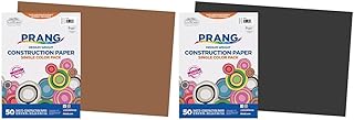 Prang Construction Paper, Brown & Black, 12" x 18", 50 Sheets Each
