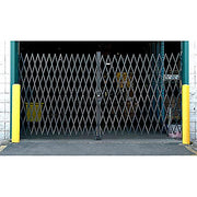 10'W Double Folding Security Gate by Global Industrial – 12"L x 74"W x 3.5"H, Steel, Gray, Model 620565