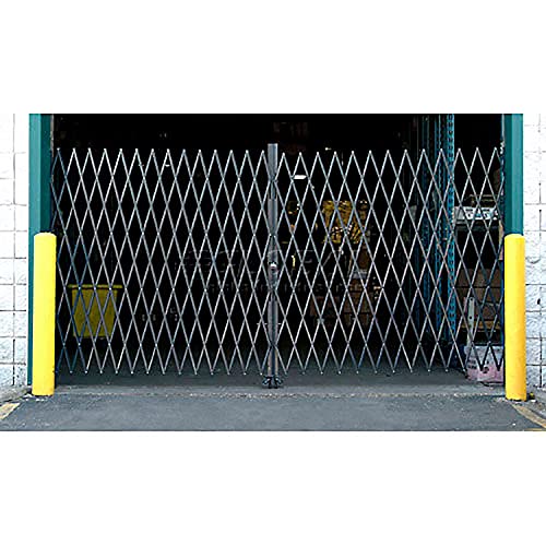 10'W Double Folding Security Gate by Global Industrial – 12"L x 74"W x 3.5"H, Steel, Gray, Model 620565
