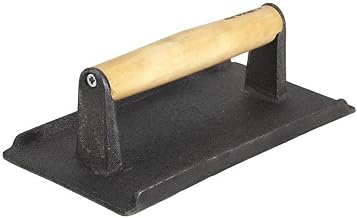 Winco Cast Iron Steak Weight, 4.25-Inch by 8.25-Inch,Black, Tan,Medium | Wide surface area, Heat retention, Restaurant service