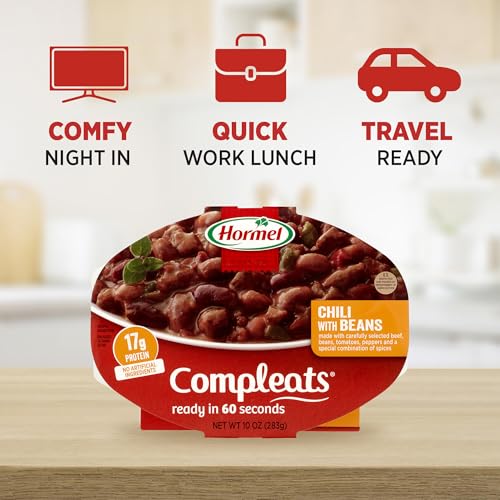 HORMEL COMPLEATS Chili with Bean / 10 Ounce (Pack of 6) / Chili with Beans Chili