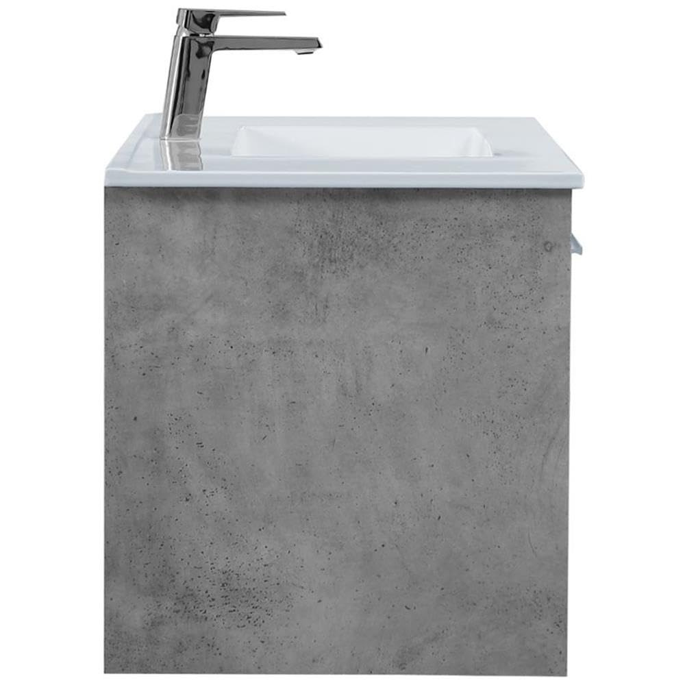 40 Inch Single Bathroom Floating Vanity in Concrete Grey by Elegant Decor – 42" - Single, Engineered Wood, Grey, Model VF43040CG