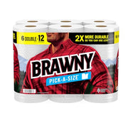 Brawny 1 / 6 Rolls (100 Sheets each) / White Paper Towels