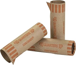 Orange Kraft Coin Wrappers, Quarter Size, 1000 per Carton, CONTROLTEK