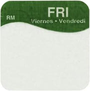 Daymark Friday Labels White/Green Tri-Lingual Write-in Day Labels - 1"L x 1"H 1000 Per Roll