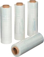 18" x 1500' x 80 Gauge Clear Stretch Wrap Film for Hand Dispenser by Global Industrial – LLDPE, Clear, Pack of 4, Model PVT18080GI