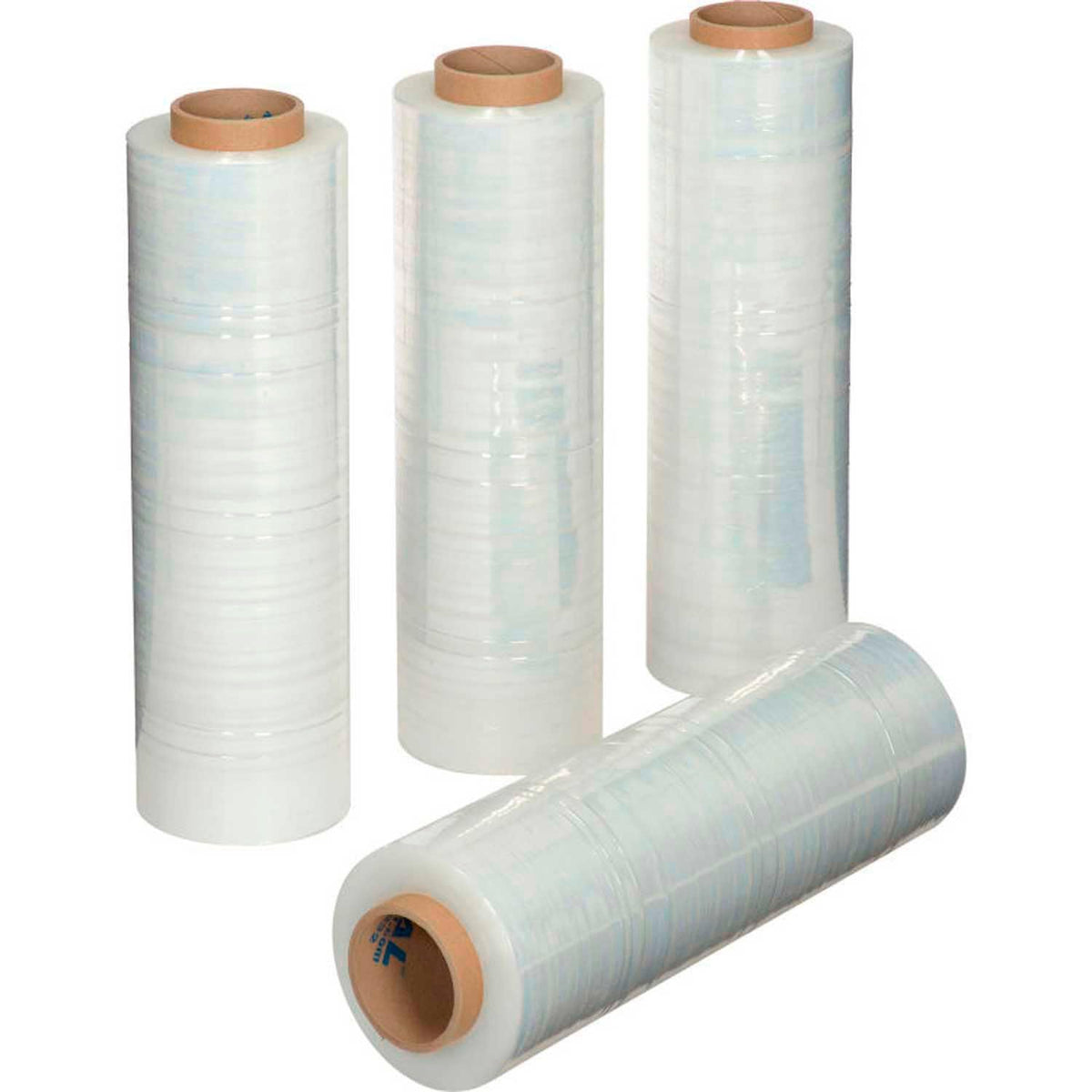 18" x 1500' x 80 Gauge Clear Stretch Wrap Film for Hand Dispenser by Global Industrial – LLDPE, Clear, Pack of 4, Model PVT18080GI
