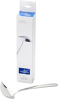 Villeroy & Boch Daily Line Small Gravy/Sauce Boat Ladle, 7 x 3 x 1.75 in | Silver stainless steel sauce ladle, dishwasher safe, scoops hearty gravy, salad dressing, or dessert sauce with ease