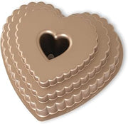 Nordic Ware Tiered Heart Bundt, 12 Cup, Toffee