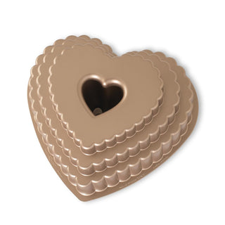 Tiered Heart Bundt by Nordic Ware – 12 Cup, 12.0 cups, Aluminum, Toffee, Model 89937