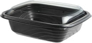 Anchor PP Microwaveable Container w/ PET Dome Lid, 16 oz, Black/clear | 201/Case
