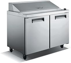 Adcraft USSL-2D/60 U-Star 2-Door Salad/Sandwich Refrigerated Prep Table, 15-Cubic Feet, Stainless Steel, 115v