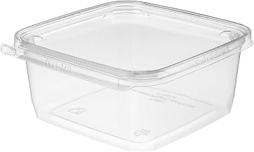 Inline Plastics 32 oz Tamper Resistant Clamshell Container with Flat Lid, TSSB32, 6' x 6" | 252/Case