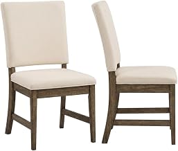 Starlight Canyon Home Toasted Java Ladderback Side Chair Set, Upholstered Seat, Solid Hardwood, Transitional Style, Medium Wood Tone, 2-Piece Dining Furniture