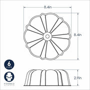 Formed Bundt by Nordic Ware – Bundt, 6-Cup, 6.0 cups, Aluminum, Twilight Blue, Model 51326AMZ