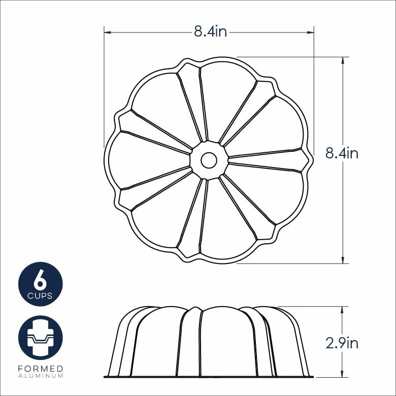 Formed Bundt by Nordic Ware – Bundt, 6-Cup, 6.0 cups, Aluminum, Twilight Blue, Model 51326AMZ