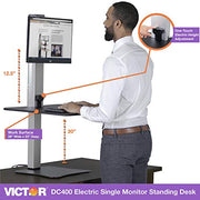 Victor Single Monitor / Black W/Aluminum / Modern Monitor Stands