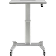 Sit-Stand Mobile Desk with Tablet Slot by Global Industrial – Steel, Silver / Gray, Model GL-WF-600-800