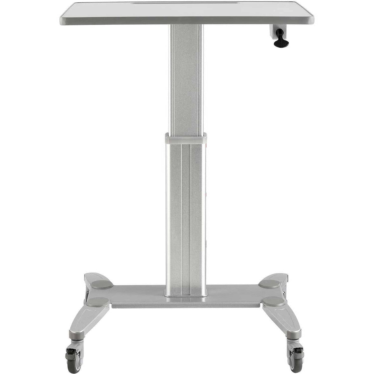 Sit-Stand Mobile Desk with Tablet Slot by Global Industrial – Steel, Silver / Gray, Model GL-WF-600-800