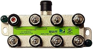 8 Way Splitter Wide Band Green Label Approved One Port DC Path Slim Line SWM Technology 1 Input 8 Output High Isolation Vertical Slimline Satellite Splitter Video 75 Ohm Signal