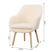 Convenience Concepts Sherpa Creme / Chair / (L) 25.25 in. x (W) 26.75 in. x (H) 33.5 in. Chairs