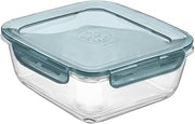 Bormioli Rocco Frigoverre Evolution Collection - 7-Inch Square Container - 1.4 Liter (47.25 oz.)- Grey