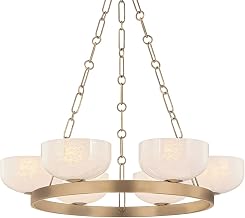 Troy Lighting F1332-PBR Caelum - 6 Light Chandelier - 6 Inches Tall and 32.25 Inches Wide - Patina Brass