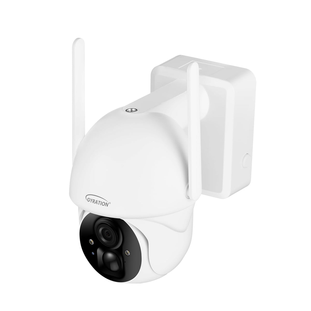 360 Degree Smart WiFi Wireless PTZ Dome Security Camera with Solar Panel by Gyration – White, Model Cyberview 3020