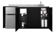 CK72ADASINKR 72 Wide All-In-One Kitchenette by Summit Appliance – 12.25 x 13.75 inches, 3.2 cubic_feet, Glass, Black
