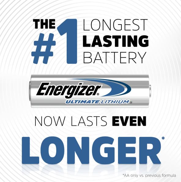 Ultimate Lithium AA Batteries (2 Pack) by Energizer – 2 Count (Pack of 1), Multicolor, Pack of 2, Model EVEL91BP2