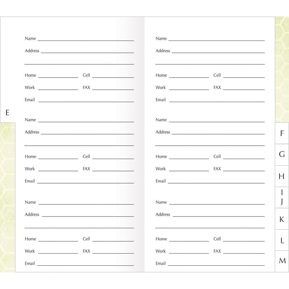 Beehive and Blooms Address Book by Lang – Linen, Multi, Model 1072035