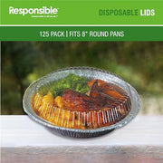 Responsible Products 8 inch Lids (125 Count) / Clear / Casual Disposable Cookware