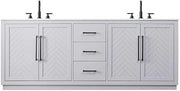 Elegant Kitchen and Bath 84" Double Bathroom Vanity in Grey