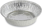 Boardwalk BWKROUND7 7 in. x 1.46 in. 24 oz. Round Aluminum to-Go Containers - Silver (500/Carton)