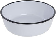 Serving Bowl Enamelware Look Melamine White/Black 8 9/10" Dia x 3" D by HUBERT – 9 inches diameter x 3 inches height, Melamine, White, Model 234812