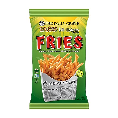 The Daily Crave TACO Dil-licious Fries / 4.25 Ounce (Pack of 8) / 1 Puffed Snacks