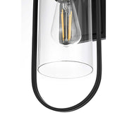 Jaxson One Light Outdoor Wall Sconce Black by Lighting Design – Iron, Black
