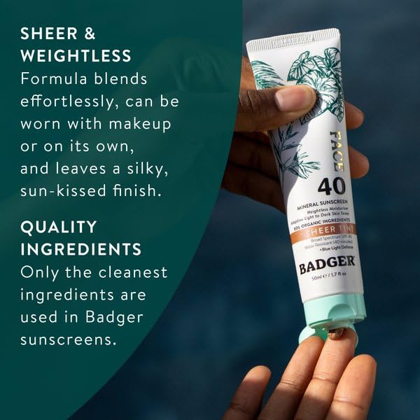 SPF 50 Adventure Mineral Sunscree + SPF 40 Tinted Face Sunscreen by Badger – Pack of 2