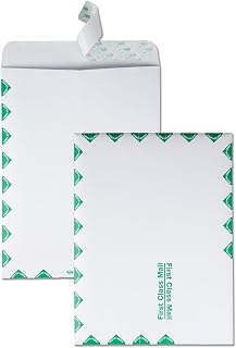Quality Park 9 x 12 Catalog Mailing Envelopes, First Class Border, Redi-Strip Self Seal Envelope Closure, 28 lb White Wove Paper, (QUA44534) (Pack of 500)