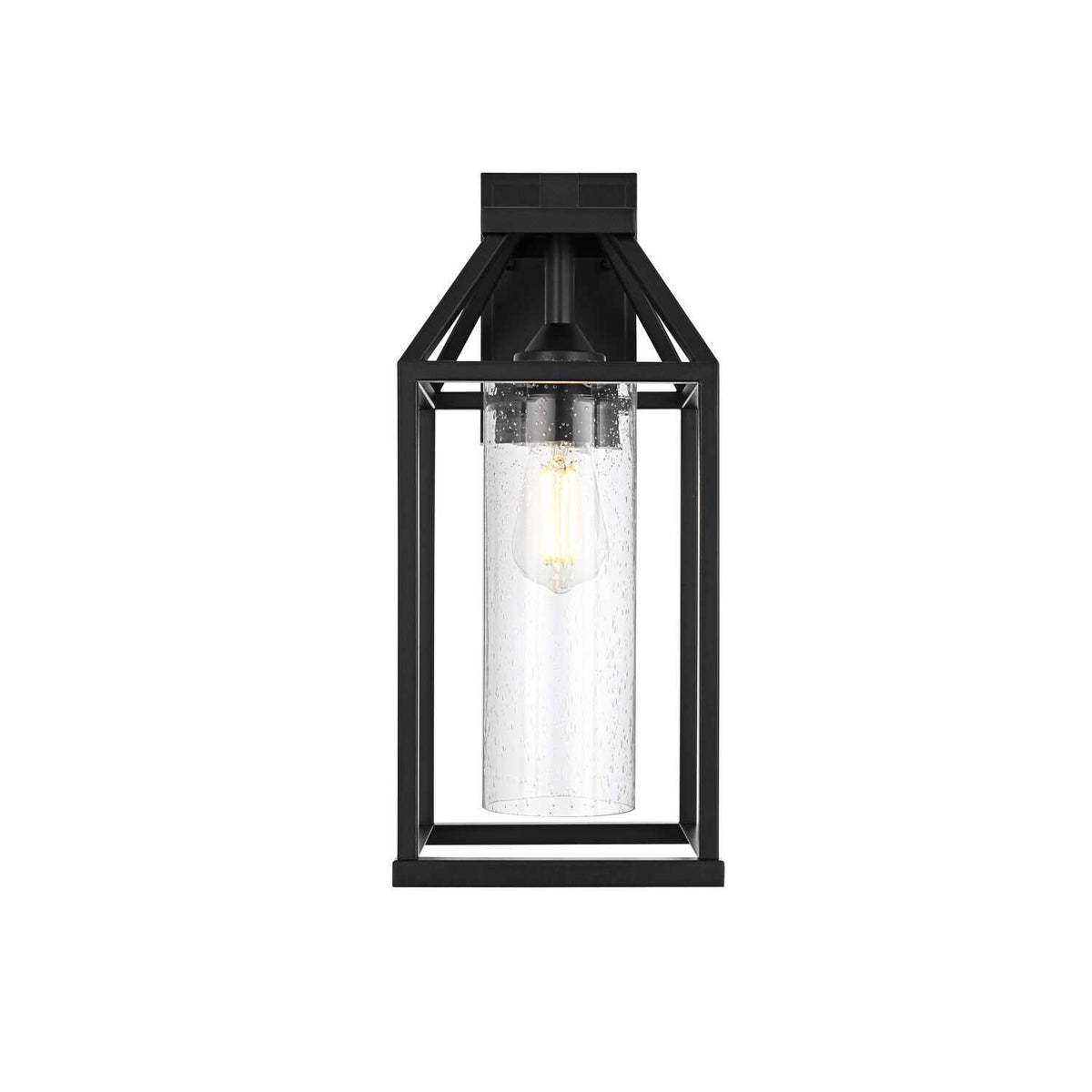 Zora One Light Outdoor Wall Sconce Black by Lighting Design – Iron, Black, Model OD606W19BK
