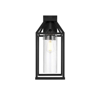 Zora One Light Outdoor Wall Sconce Black by Lighting Design – Iron, Black, Model OD606W19BK