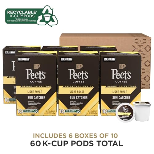 Peet's Coffee Sun Catcher / 10 Count (Pack of 6) / 6 Single-Serve Capsules & Pods