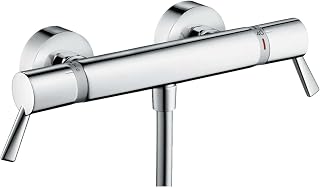 hansgrohe 13117000 Ecostat Thermostatic Shower Mixer Comfort Care with Extra Long Handles, Chrome, Silver