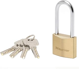 Master Lock 2940EURDLH Padlock 40 mm in Full-Brass with Higher Security and Double Locking Taller Shackle by