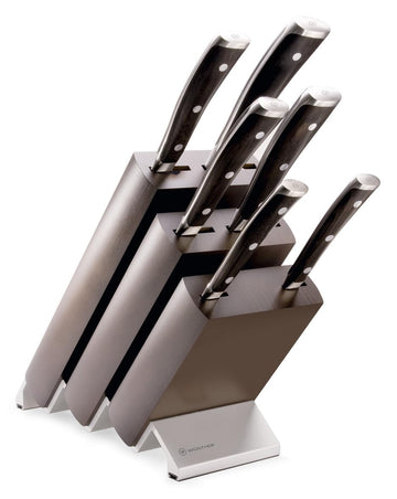 Ikon 7-Piece Knife Block Set by Wüsthof – 7-Piece Set, Premium forged steel, Brown, Model 1090570601