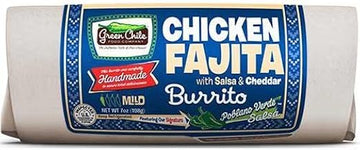 Green Chile Food Chicken Fajita Burrito with Salsa and Cheddar, 7 Ounce -- 12 per case.